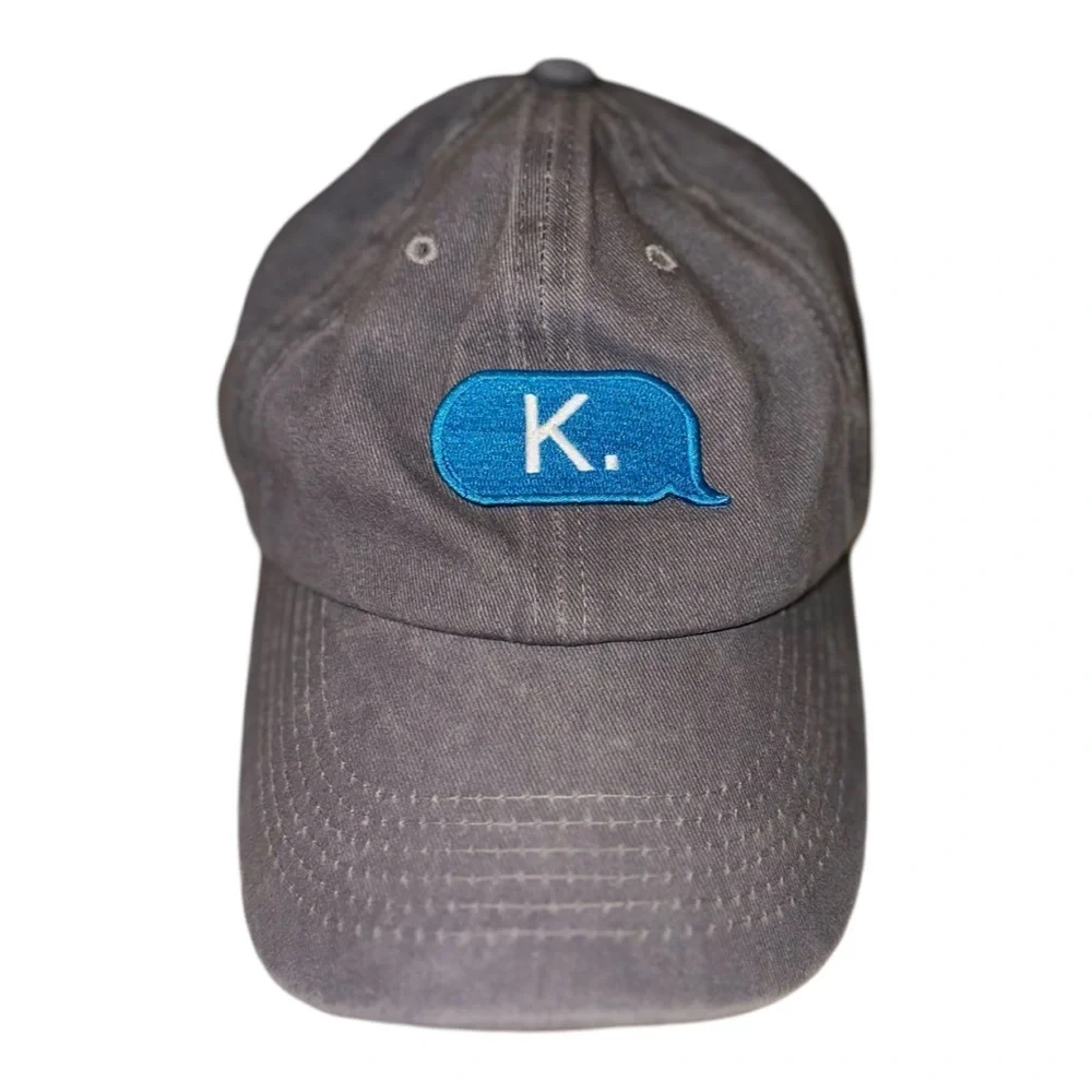 Grey Baseball Hat W/ Emoji Patch